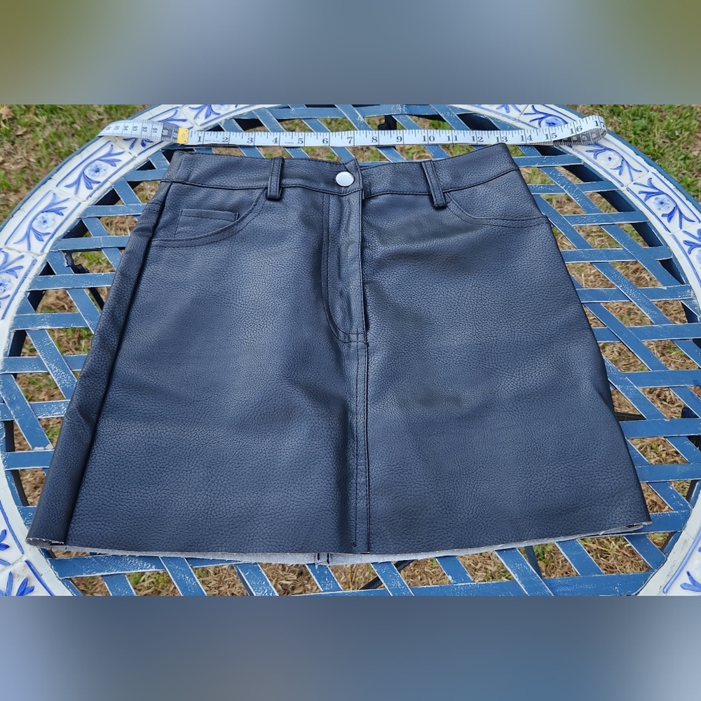 Vegan leather high waisted skirt